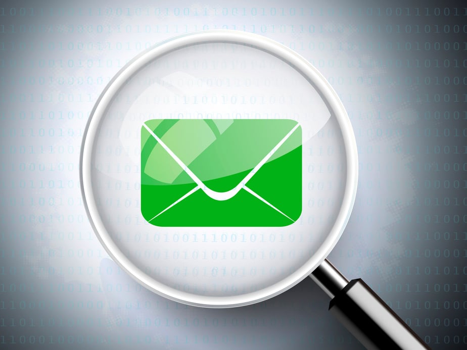 magnifying glass with email icon